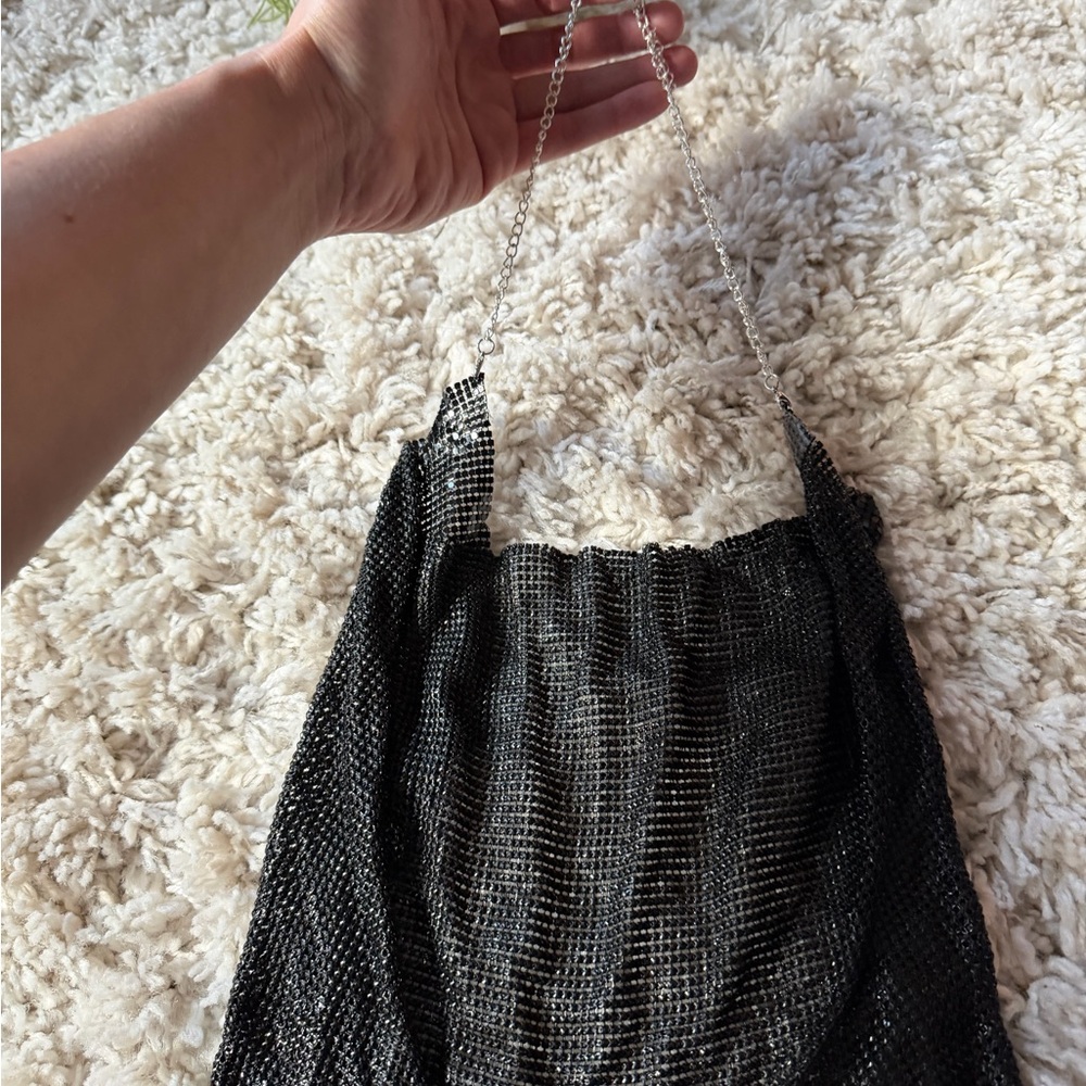 Glamorous going out party evening clubbing women’s Black Chainmail Tank Top - Picture 4 of 7